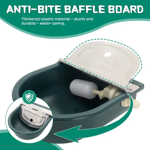 Vista 11 de Comedero automático de agua de 1.2 galones para vaca, ganado, caballo, cuencos de agua con válvula de flotador, cuenco de herramientas para gato