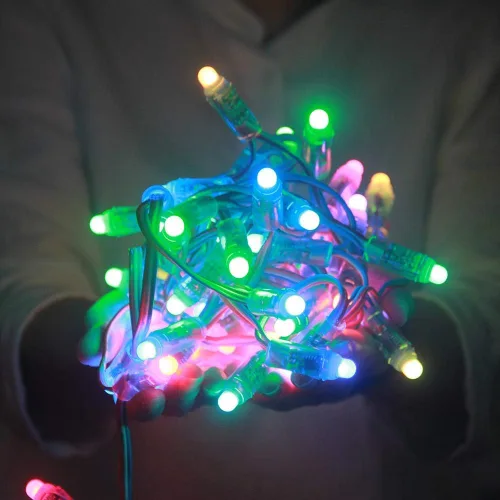 Vista 6 de ALITOVE WS2811 - Tira de luces LED de píxeles de 12 V, control de aplicación Bluetooth, 23 pies, 100 LED direccionables de color de ensueño, píxeles
