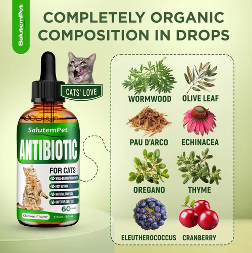 Vista 3 de Antibiótico para gatos para infecciones, ITUs, momentos respiratorios, resfriado y alergias Antibióticos para gatos de todas las edades y razas
