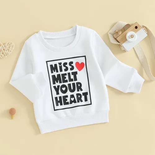 Vista 114 de Sudadera con cuello redondo para el día de San Valentín para bebé, niña, niño, para el día de San Valentín