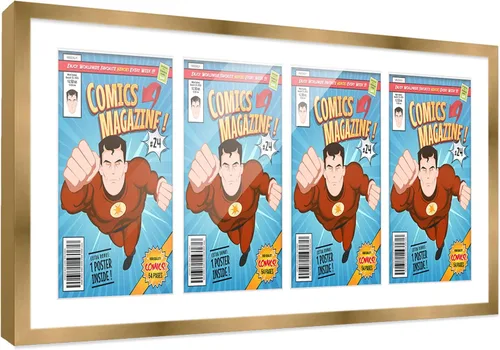 Vista 106 de Poster Palooza Marco de cómic con paspartú para 1 cómic de la Edad de Bronce publicado entre 1970 y 1985, marco de cómic negro para cómic de 7.25 x