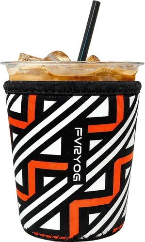 Vista 73 de Fundas de neopreno reutilizables aisladas para café helado, fundas para tazas de café helado, fundas para bebidas heladas y calientes