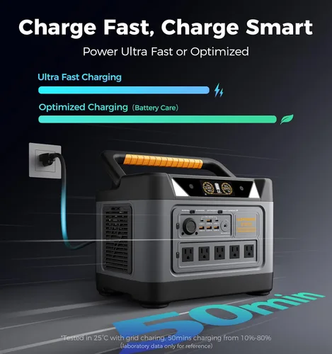 Vista 5 de UDPOWER Estación de energía portátil S1200 de 1200 W (sobretensión 1800 W), entrada solar máxima de 400 W, UPS, UL2743, para emergencia de RV