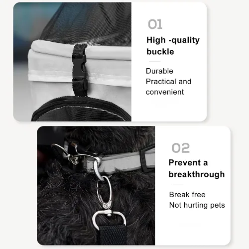 Vista 7 de Carriola de mascotas con canasta de almacenamiento y portavasos, cochecito plegable para perros, carriola plegable para gatos, carrito 3 en 1