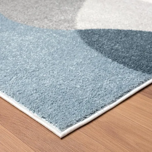 Vista 6 de Abani Deco Collection - Alfombra de área color crema/azul de mediados de siglo, 4 x 6 pies, fácil de limpiar, duradera para niños y mascotas,