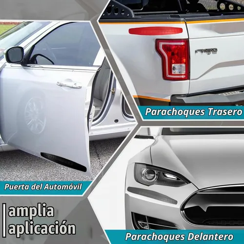 Vista 6 de BokWin Paquete de 2 tiras protectoras negras Parche anticolisión, protector antiarañazos, universal para autos, SUV, camioneta