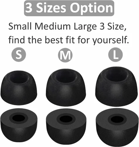 Vista 6 de Puntas de espuma viscoelástica compatibles con Google Pixel Buds A-Series, 6 pares sin ruido de silicona que reducen el ajuste cómodo en la funda