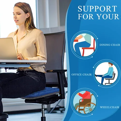 Vista 3 de SINOSSO Cojín para Silla de Oficina con Excelente Efecto de Soporte 1 Paquete, Cojín de Asiento de Escritorio/Computadora de Malla de Aire de Lujo