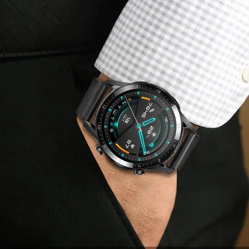 Vista 3 de MroTech Compatible con Samsung Gear S3 Frontier/Classic/Galaxy Watch 1.811 in Quick Release 0.866 in Correa de reloj de metal sólido de repuesto