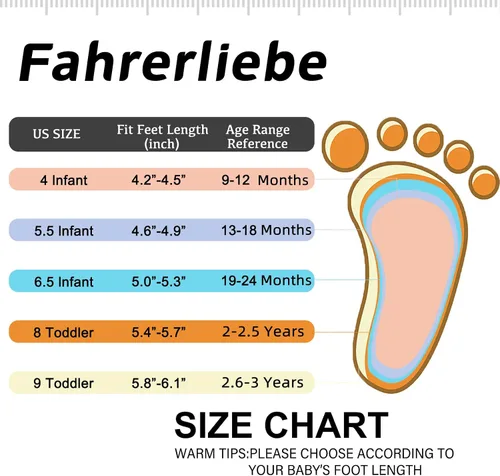 Vista 2 de Fahrerliebe Zapatos de bebé para niños y niñas, antideslizantes, ligeros, para primeros pasos, suela de memoria suave, zapatos para niños pequeños