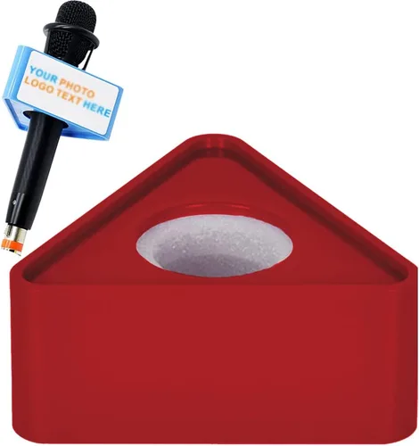 Vista 10 de Caja personalizada para micrófono con logo, equipo en vivo, forma de cubo y triángulo, para entrevistas, micrófono para karaoke, banderas