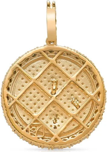 Vista 6 de Acuario con diamantes auténticos y auténticos para acuario, signo del zodiaco, astrología, horóscopo, colgante de oro de 10 quilates, acabado de 2