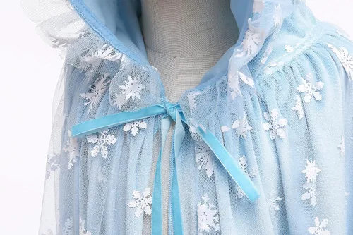 Vista 4 de PURFEEL Capa de lujo con capucha para niñas de Elsa disfraz de capa de princesa para niños de Elsa 2022