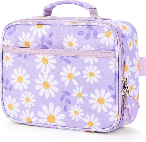 Vista 16 de Lonchera infantil para niñas pequeñas, bolsa de almuerzo aislada y reutilizable para la escuela, cola de sirena