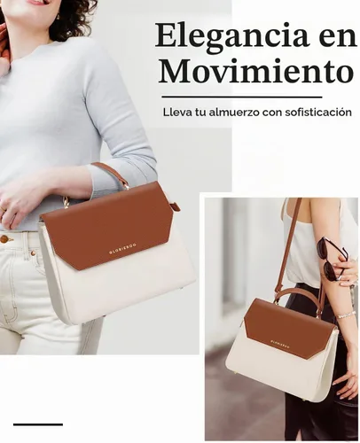 Vista 6 de GLORIEROO Lonchera para niñas y mujeres, Beige, Estándar