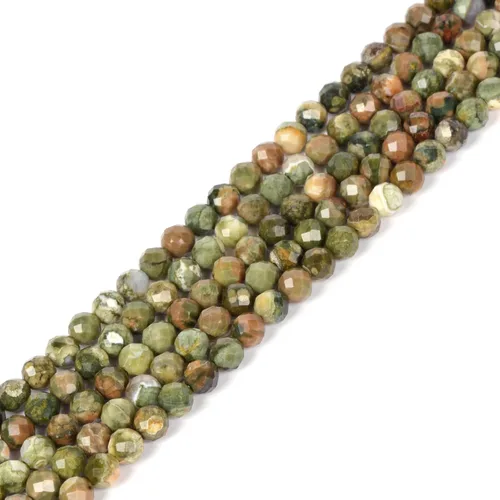 Vista 86 de Cuentas Redondas Facetadas de Ópalo Verde de 4 mm Sueltas de 16 Pulgadas para Hacer Joyas