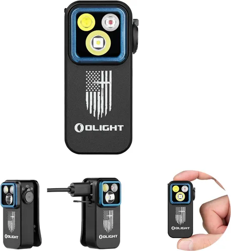 Vista 19 de OLIGHT Oclip Pro - Linterna recargable EDC con clip, Phantom Squadron Red Light, 500 Lumens Floodlight, Spotlight, Pocket-Sized, USB-C Charging