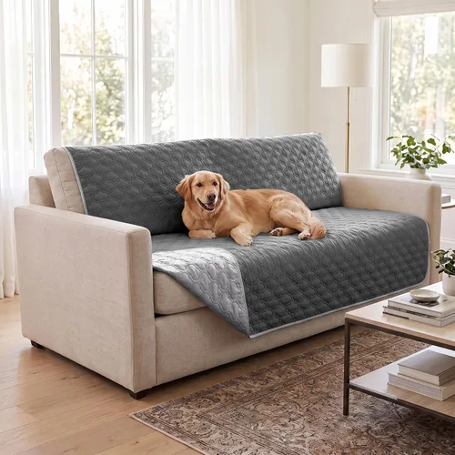 Vista 11 de Manta impermeable para cama, funda reversible para sofá de perro, protector de muebles para mascotas, lavable a máquina, tamaño King