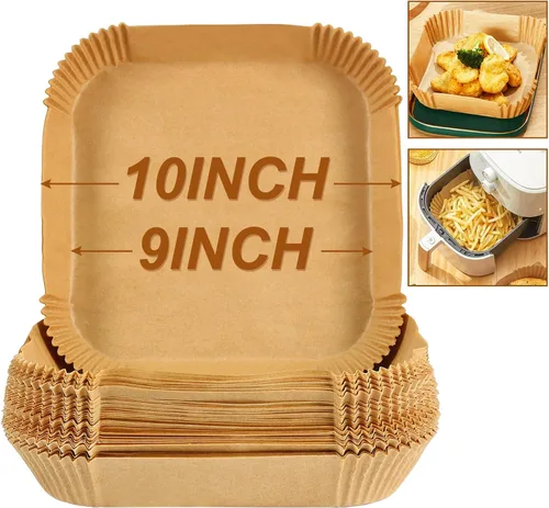 Vista 12 de BYKITCHEN - 200 forros pequeños para freidora de aire de 5.5 pulgadas para Mini papel pergamino para freidora de aire compatible con CHEFMAN 2