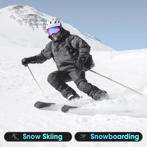 Vista 7 de Gafas de esquí, gafas de snowboard para hombres, mujeres, adultos, jóvenes y mayores de 15 años, gafas de esquí de nieve