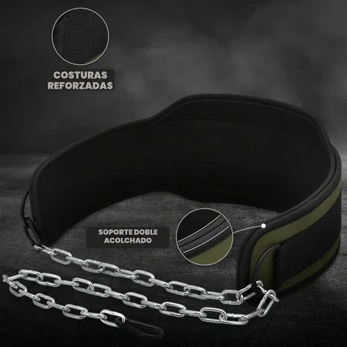 Vista 5 de RDX Cinturón de inmersión para levantamiento de pesas, cadena de acero ajustable de 36 pulgadas, cinturón de inmersión, entrenamiento de gimnasio