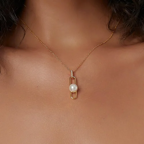 Vista 3 de Collar de perlas, chapado en oro de 18 quilates, delicado collar para mujer, gargantilla de oro ajustable a la moda, joyería personalizada, regalos