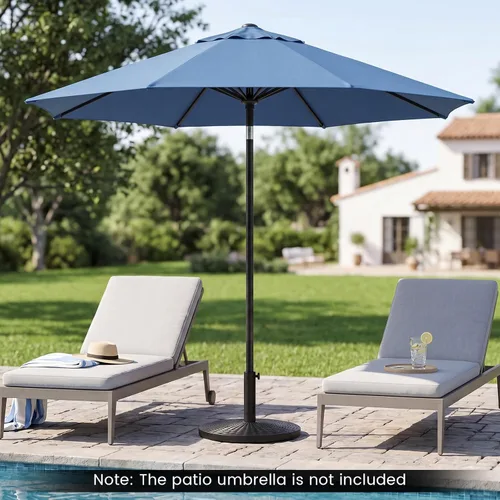 Vista 8 de Giantex Soporte de base de sombrilla de patio de 21 libras, soporte resistente para sombrilla para exteriores con base rellena de cemento, se adapta