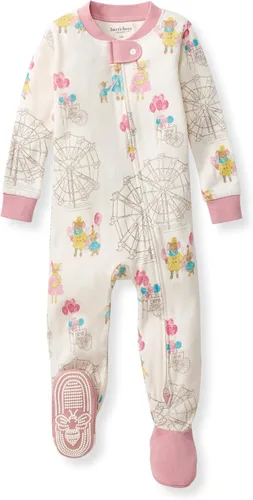 Vista 15 de Burt's Bees Baby Pijama para bebé niña, 100% algodón orgánico, pijama de una pieza, overol diagonal con cremallera, ajuste cómodo