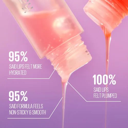 Vista 3 de Kaja Juicy Glass - Aceite para rellenar los labios 01 Rose Hip Spritz Hidratante, se siente voluminoso y ligero con aceite de frutas de árbol