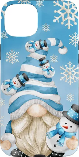Vista 9 de Cute Winter Gnome Dad with Snowflake Decor and Snowman Case for iPhone 17