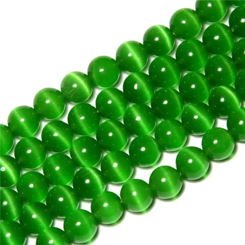Vista 34 de Cuentas de Ojo de Gato Negro, Redondas de 6 mm, Piedras Preciosas Semipreciosas Sueltas para Fabricación de Joyas (63-66 piezas/cadena)