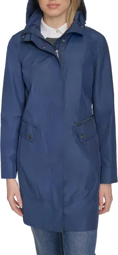 Vista 10 de Cole Haan Chaqueta de lluvia con capucha plegable con lazo trasero para mujer Negro