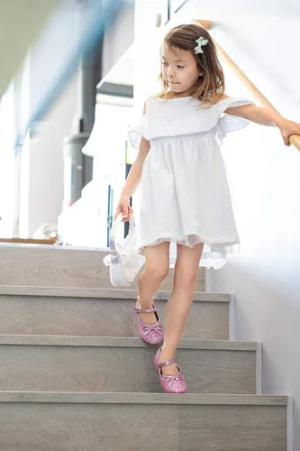 Vista 5 de Otter MOMO Zapatos planos de bailarina para niña con lazo decorativo ideales para llevar con vestido y combinan bien con flores para escuela fiestas