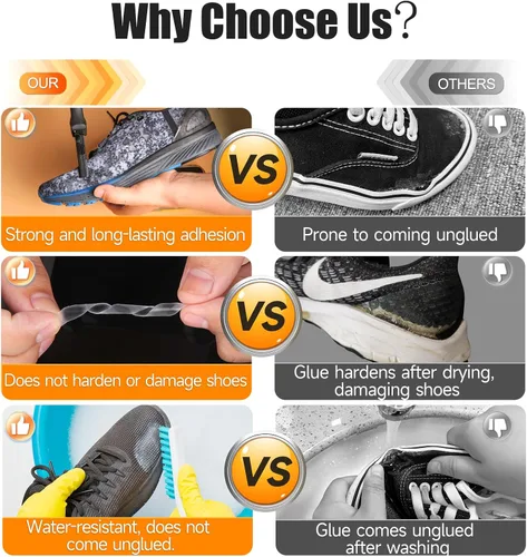 Vista 5 de PHIXBEAR Adhesivo de reparación de pegamento para zapatos de grado profesional, pegamento flexible transparente y resistente: bajo olor, sin blanco