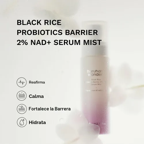 Vista 2 de HARUHARU Wonder Black Rice Probiotics 2% NAD+ Serum Mist, Bruma ultrafina, hidratante y rellenante, soporte de barrera, para piel sensible