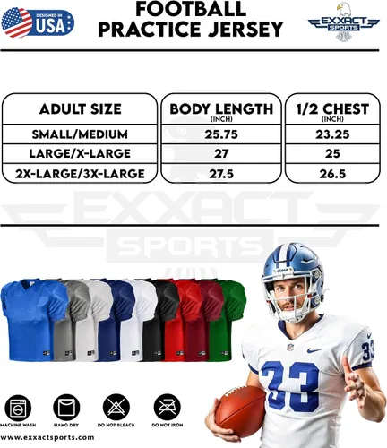 Vista 6 de Exxact Sports Camiseta de práctica de fútbol para hombre, estilo profesional, ligera y transpirable, de malla, para hombre