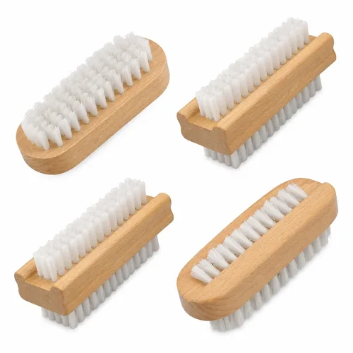 Vista 4 de 4 cepillos de uñas para uso diario, 4 tipos diferentes de cepillo de uñas con mango de plástico, cepillo de uñas para limpiar las uñas y pedicura