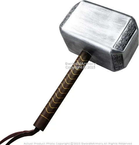Vista 2 de Martillo de espuma grande de 16.5 pulgadas, Thor, dios nórdico, trueno, héroe, película cómic, cosplay
