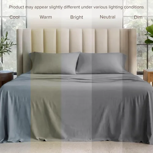 Vista 8 de Bare Home - Juego de sábanas de jersey 100% algodón orgánico, ultra suave, 100% algodón - Juego de sábanas y funda de almohada - Sábanas de bolsillo