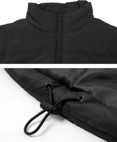 Vista 5 de APAFES Chaleco acolchado de invierno para mujer, ligero, cuello alto, manga corta, acolchado, con bolsillos
