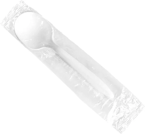 Vista 21 de daxwell Tenedor de Peso Medio, de plástico blanco envuelto individualmente, 1000