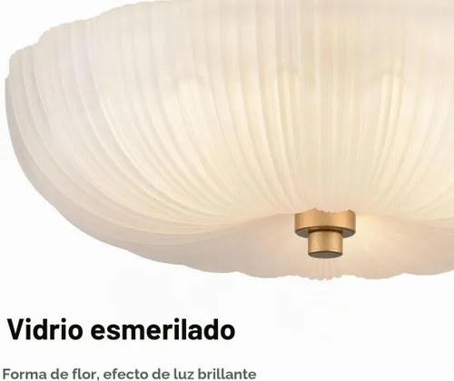 Vista 5 de DIRYZON Lámpara de techo semiempotrada de 12 pulgadas, luces de techo modernas, lámpara de techo de latón de 3 luces con vidrio esmerilado