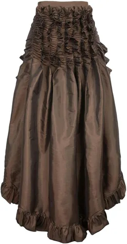 Vista 3 de Charella Falda gótica para mujer, falda con dobladillo fruncido en capas, falda gótica medieval steampunk, vestido de fiesta de disfraces