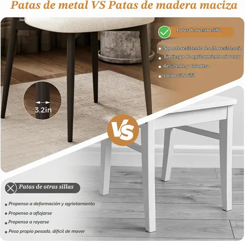 Vista 7 de Black Round Dining Table Set for 4, 47 In Kitchen Table with 4 Fabric Chair