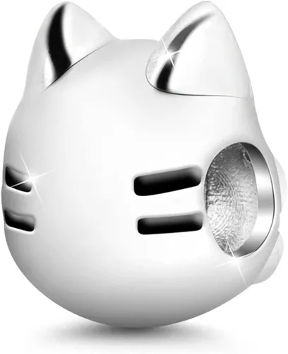 Vista 6 de GNOCE Cute Cat Charm Christmas Charms Gifts 925 Sterling Silver Meow, Play with Me Bead Charm fit for BraceletNecklace Christmas Jewelry Gift for