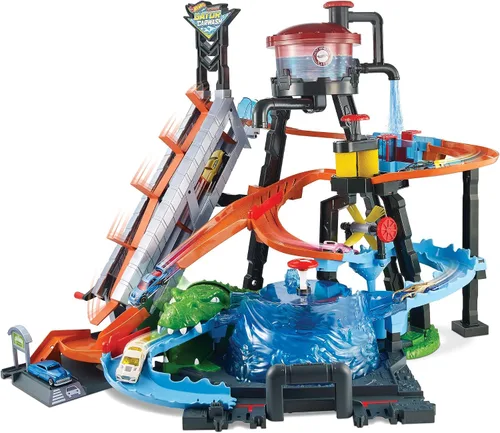 Vista 10 de Hot Wheels City Lavado de Autos y Cocodrilo Gigante