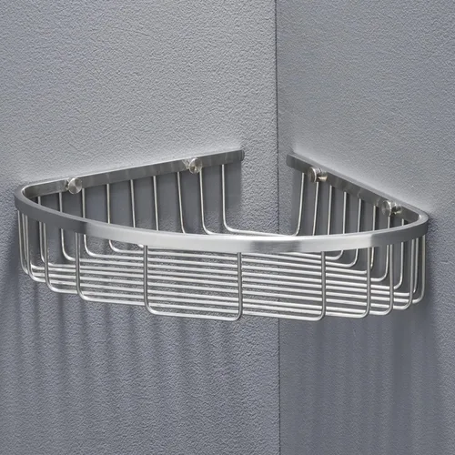 Vista 19 de Organizador esquinero para ducha, SUS304 de acero inoxidable resistente a la oxidación, estante de almacenamiento montado en la pared para baño