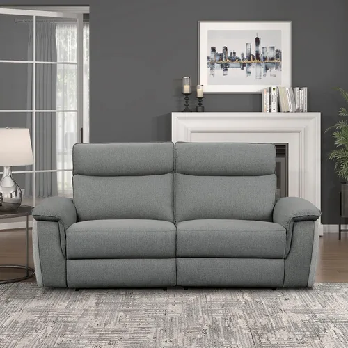 Vista 22 de Lexicon Raelynn Power - Sofá reclinable doble, color marrón oscuro
