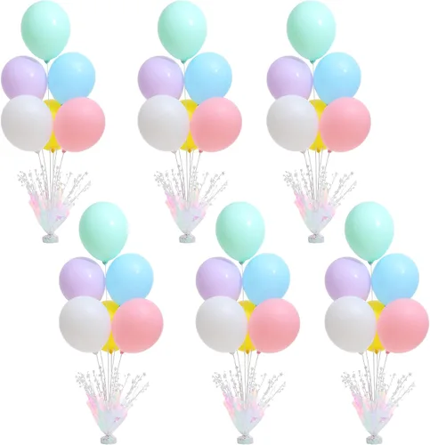 Vista 9 de 2 Juego de Globos de Mesa Negros con Spray de Aluminio para Centro de Mesa con Globos Negros y de Confeti, Kit de Soporte para Decoración de Mesa