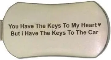 Vista 2 de Flashy Chainz Llavero con texto en inglés I Love You Metal brillante